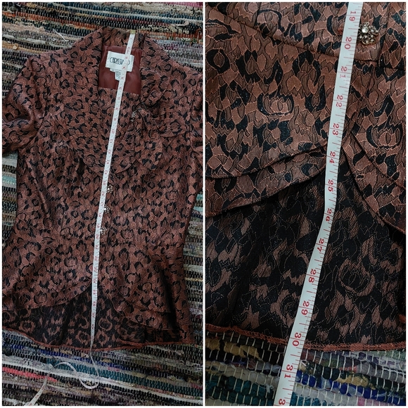 Vintage 80's Carissimo Rose Gold Metallic Embroidered Peplum Elegant Blazer - Picture 13 of 15